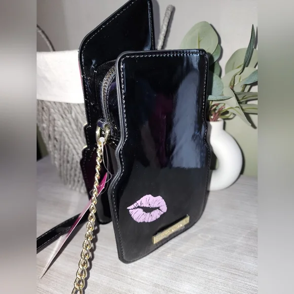 Betsey Johnson Lipstick Glitter Crossbody Bag - Picture 6 of 8